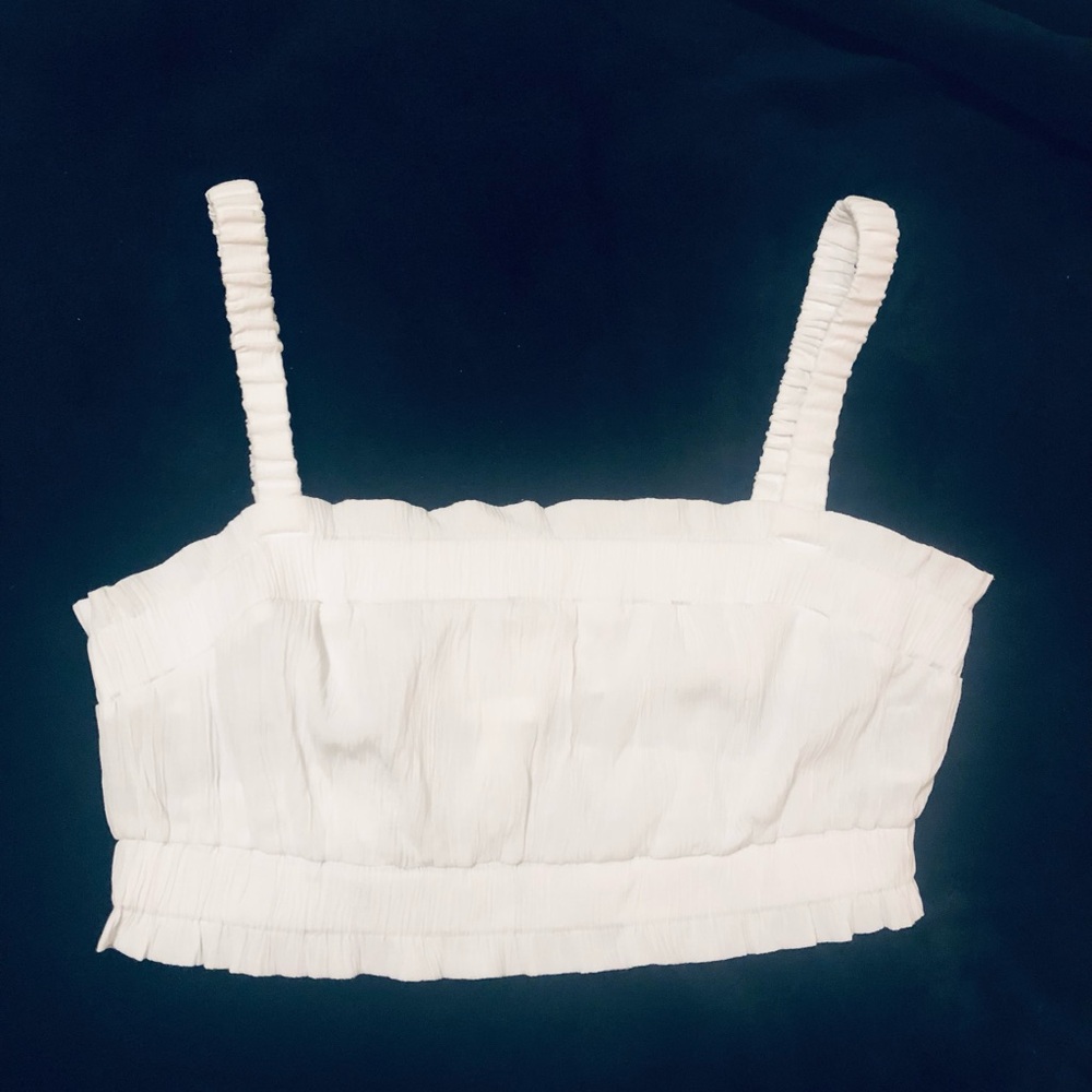 H&M Ruched Crop Top in White size M - Picture 5 of 9